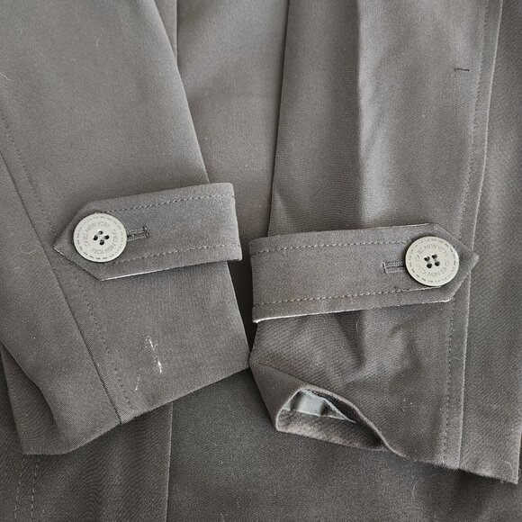 Jones New York Womens Long Black Coat Size M Single Breasted Lightweight Overcoa - Picture 13 of 16